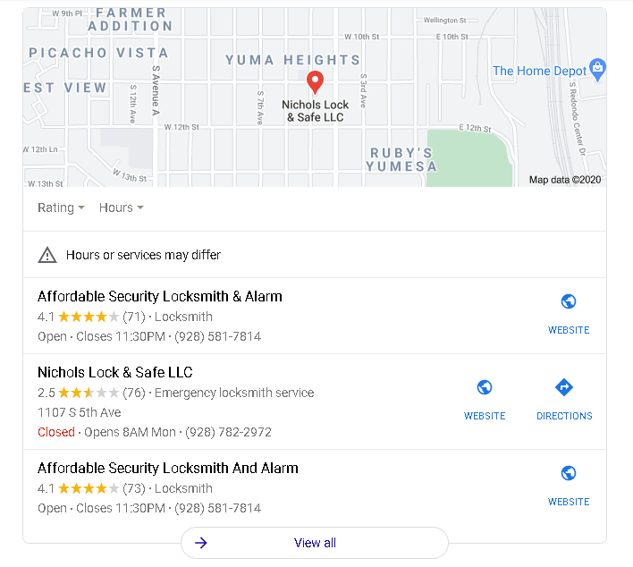 Nichols Lock And Key Vs Affordable Security Locksmith And Alarm Yuma Az